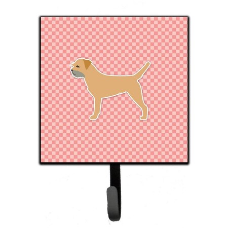 Jensendistributionservices Border Terrier Checkerboard Pink Leash or Key Holder MI1715022